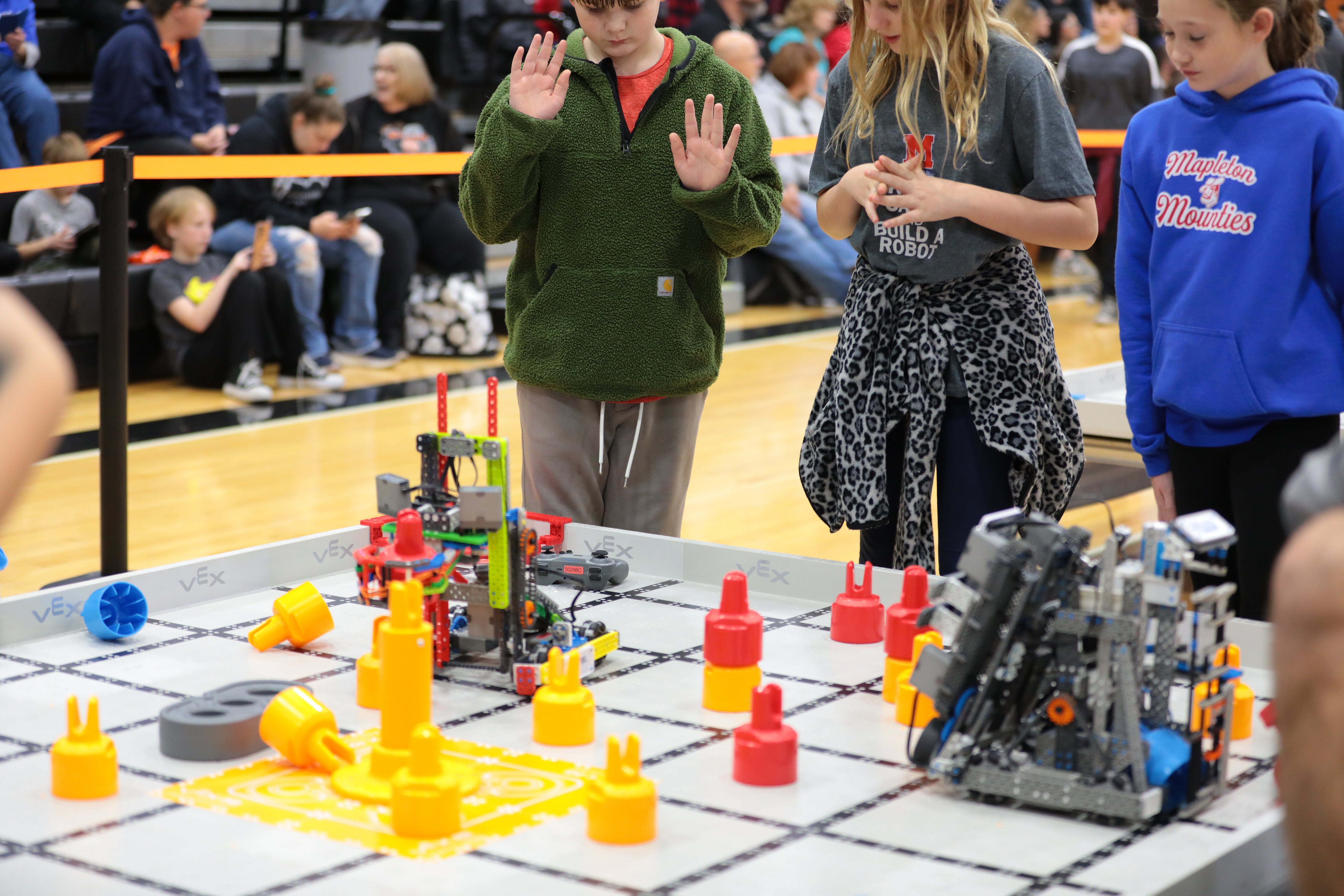 Drive Team Members place their Controller down during a match to signal to the Head Referee and the robot on the field does not move.