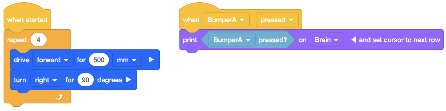 bumper switch code 1