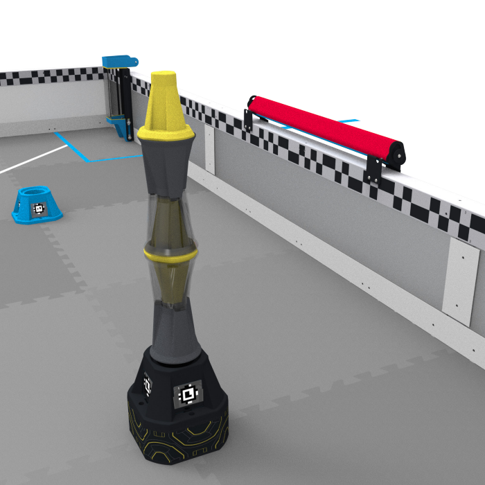 One quadrant in an Override field. A goal has three yellow pins placed and the toggle is red.